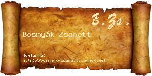 Bosnyák Zsanett névjegykártya